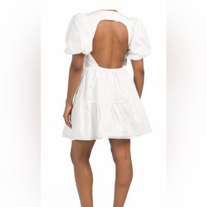 Mini white dress open back